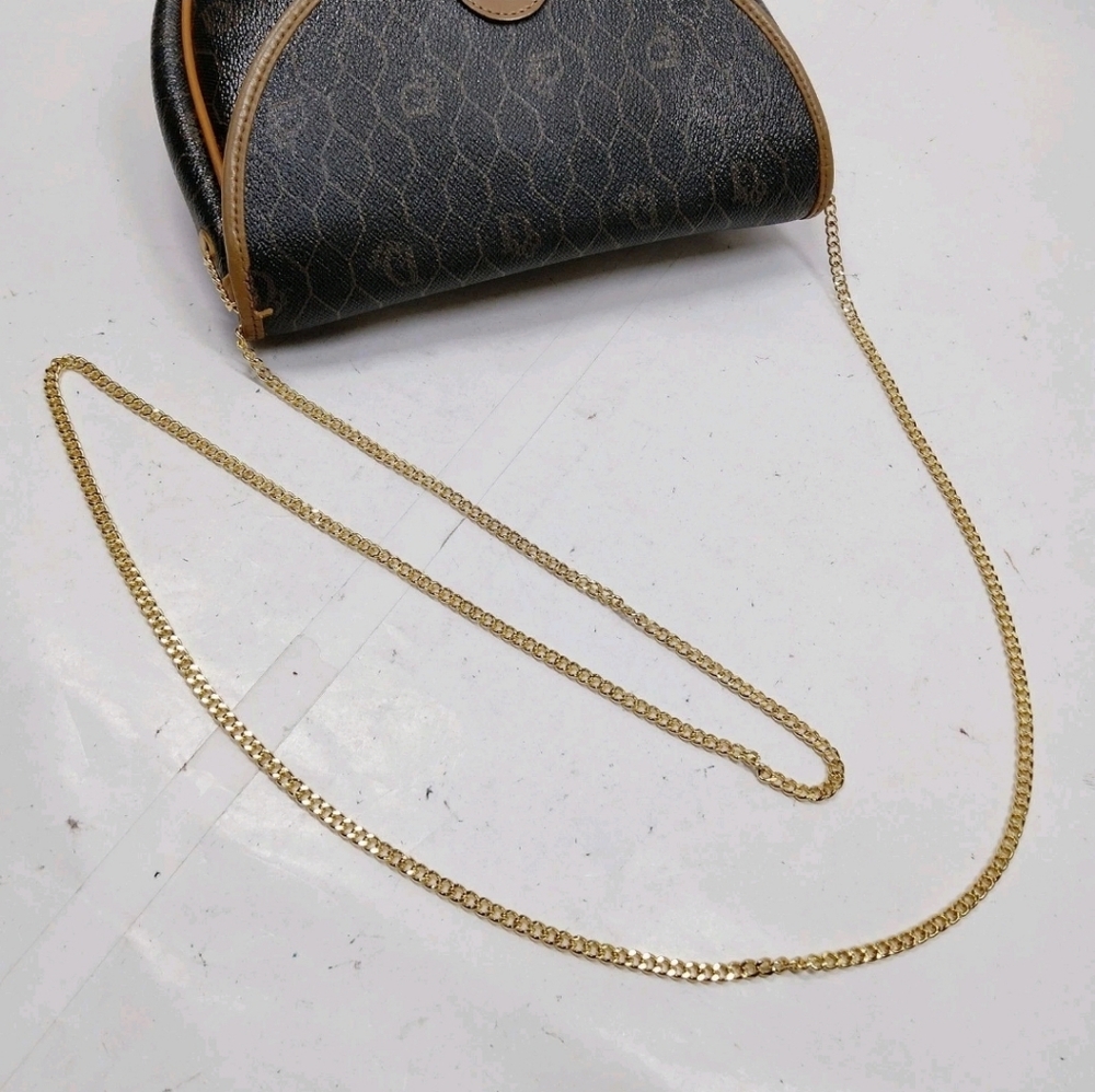 SALE❗️DIOR impeccable VTG Black and Brown Crossbody Bag with Gold Chain - Picture 4 of 9